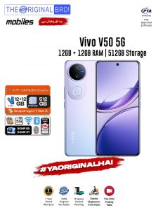 Vivo V50 5G - 12GB RAM - 512GB Storage - Easy Monthly Installments - PTA Approved - 1 Year Official Warranty - The Original Bro Mobiles - TOB70